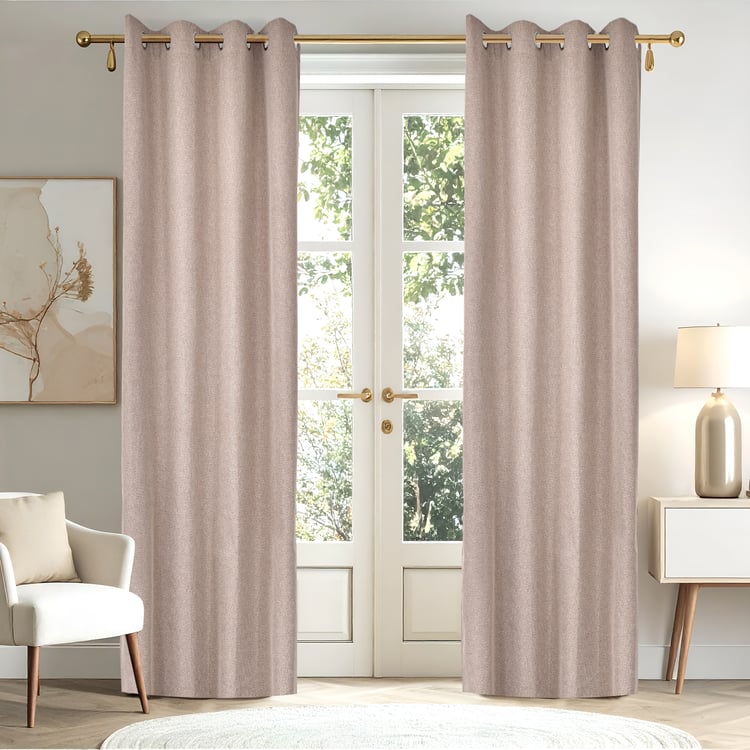 Muffle Grain Set of 2 Blackout Door Curtains - 8.8ft (270cm)