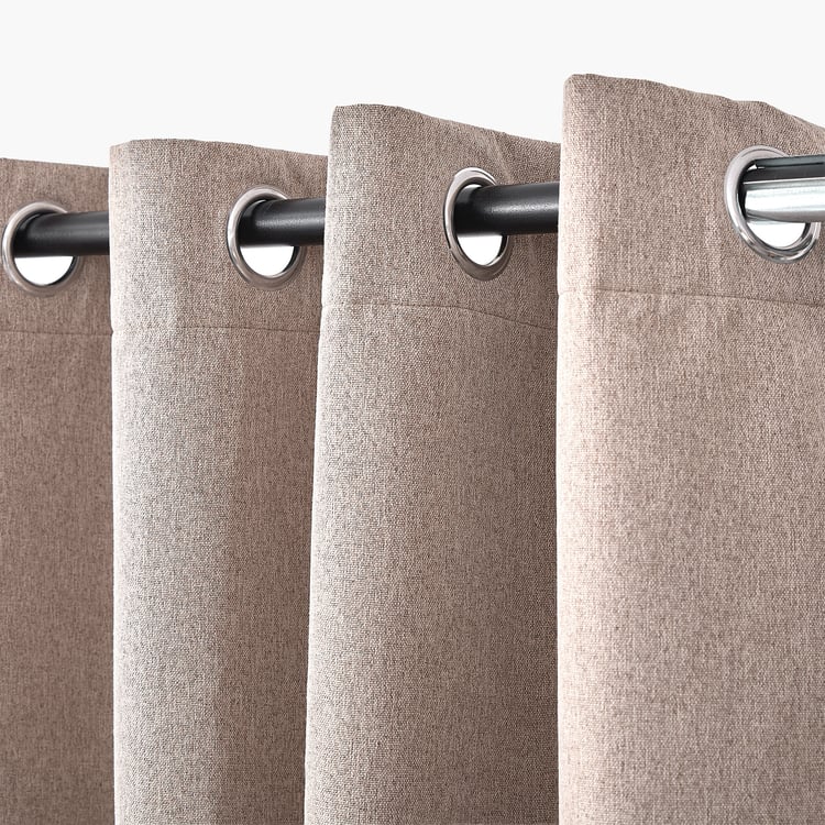 Muffle Grain Set of 2 Blackout Door Curtains - 8.8ft (270cm)