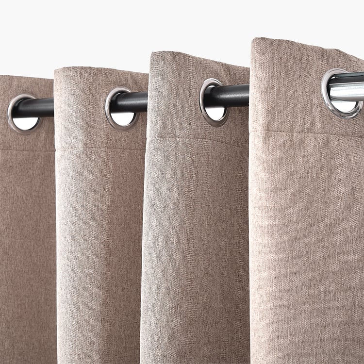 Muffle Grain Set of 2 Blackout Door Curtains - 7.2ft (220cm)