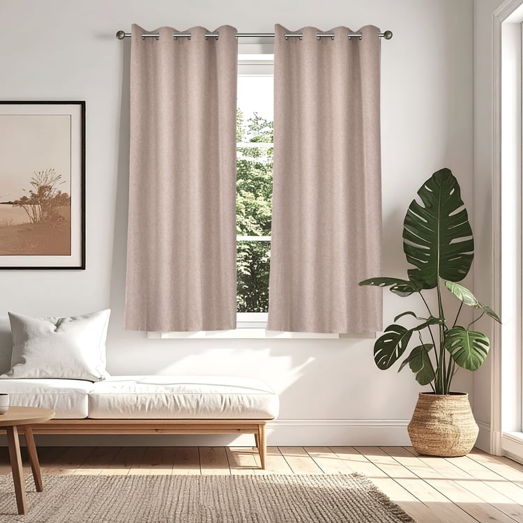 Muffle Grain Set of 2 Blackout Window Curtains - 5.2ft(260cm)
