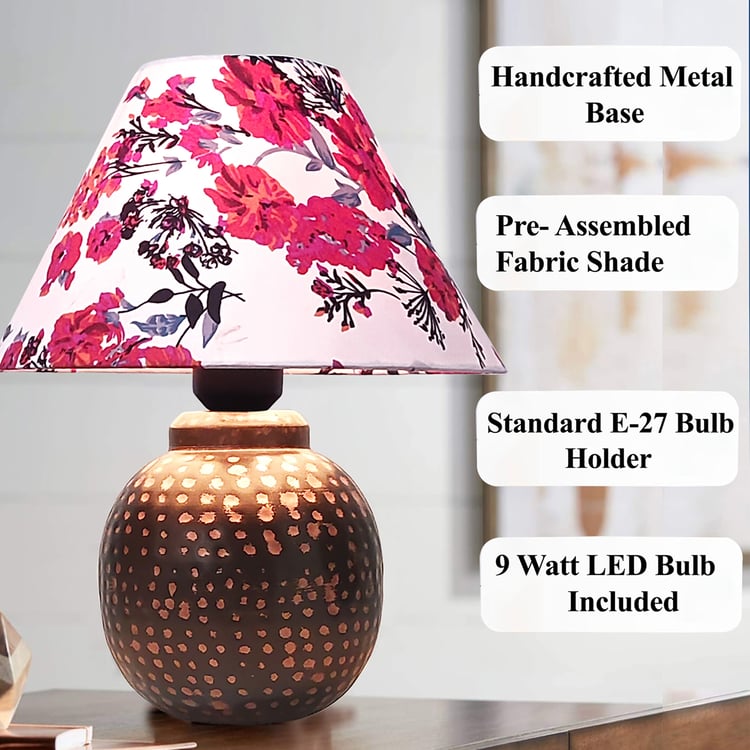 HOMESAKE Metal Hammered Table Lamp