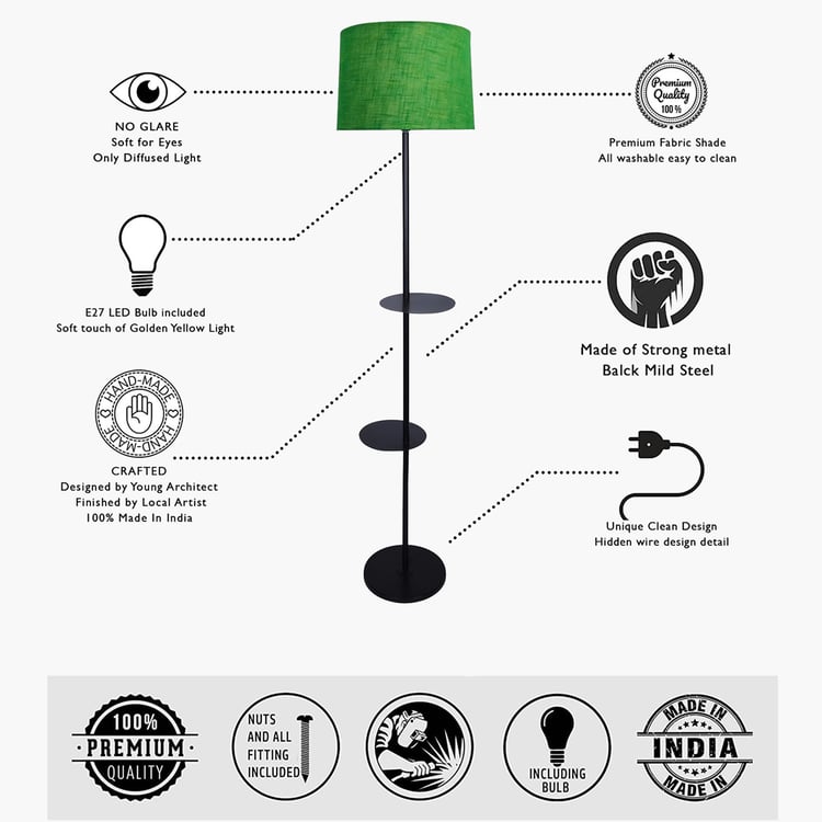 HOMESAKE Metal Floor Lamp with Shelf