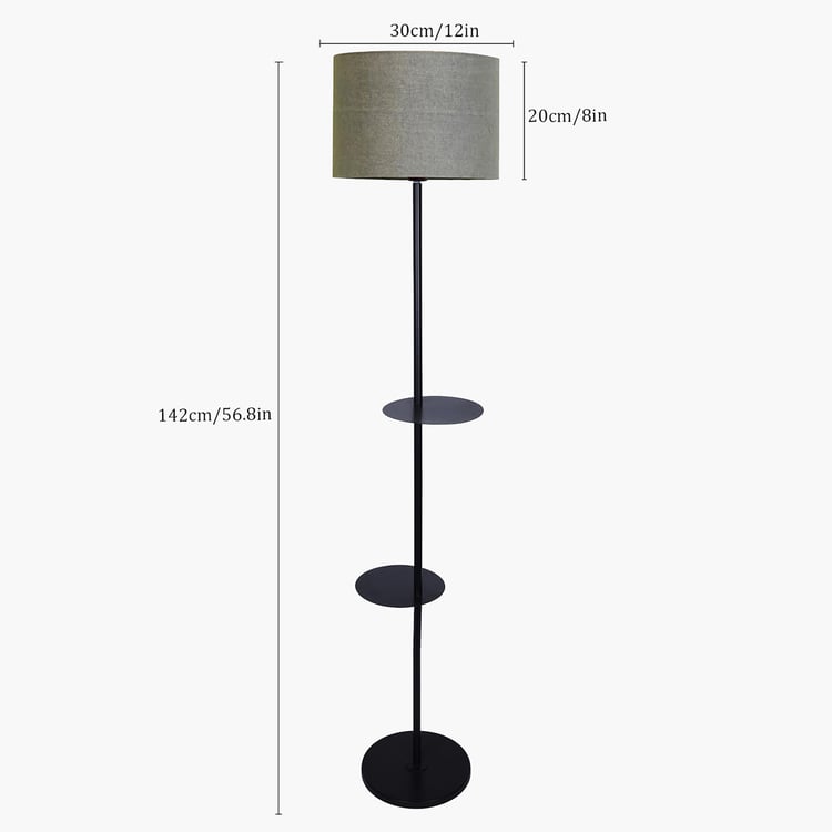 HOMESAKE Metal Floor Lamp with Shelves
