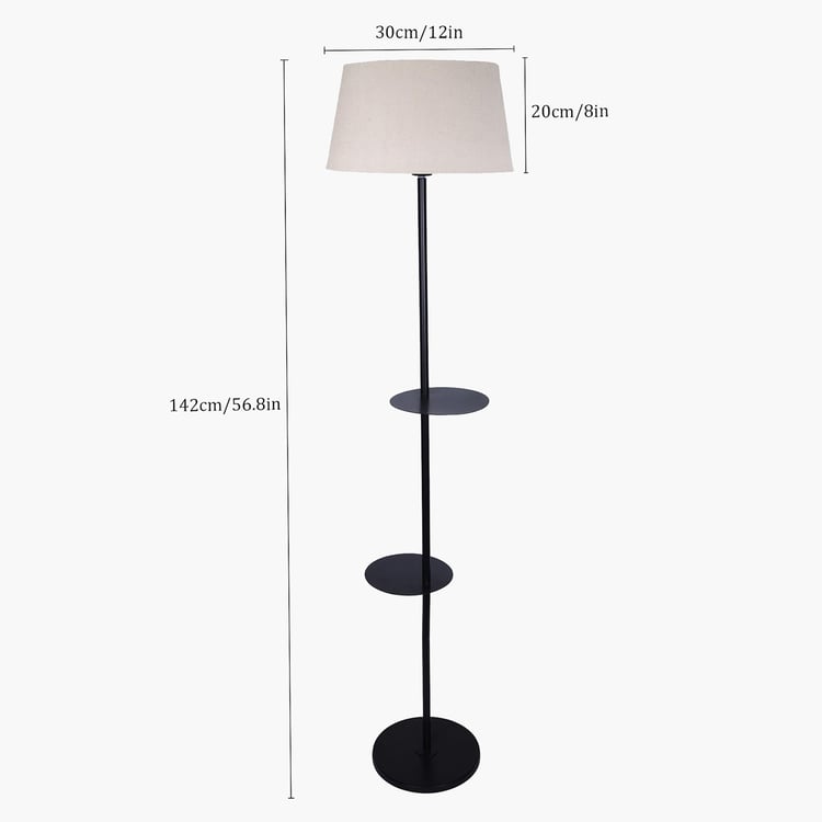 HOMESAKE Metal Floor Lamp with Shelves