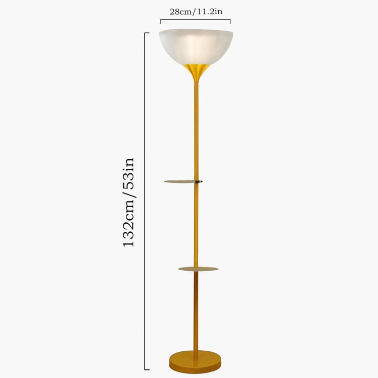 HOMESAKE Sky Dome Metal Floor Lamp with Shelves