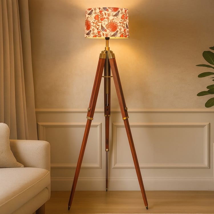 HOMESAKE Marinor Heritage Wooden Tripod Floor Lamp