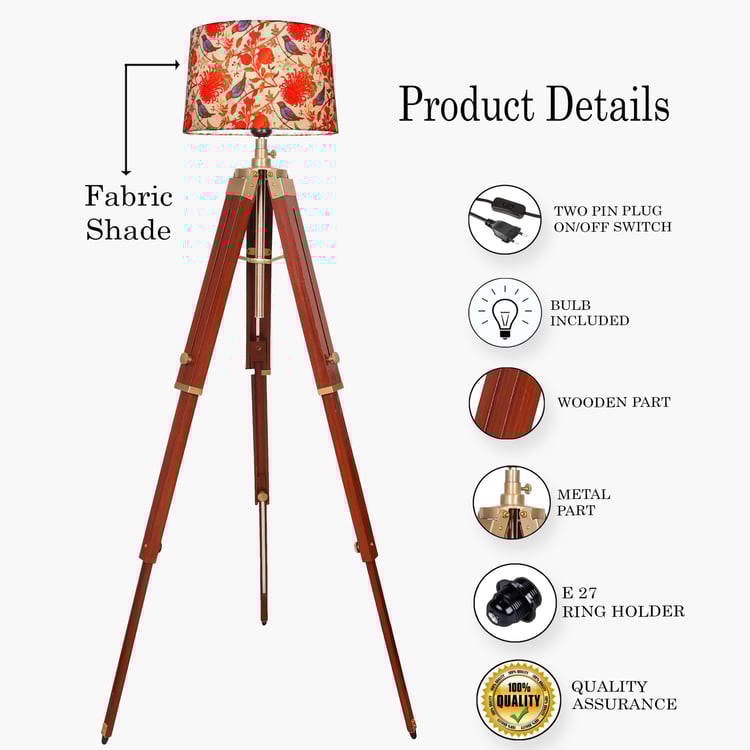 HOMESAKE Marinor Heritage Wooden Tripod Floor Lamp