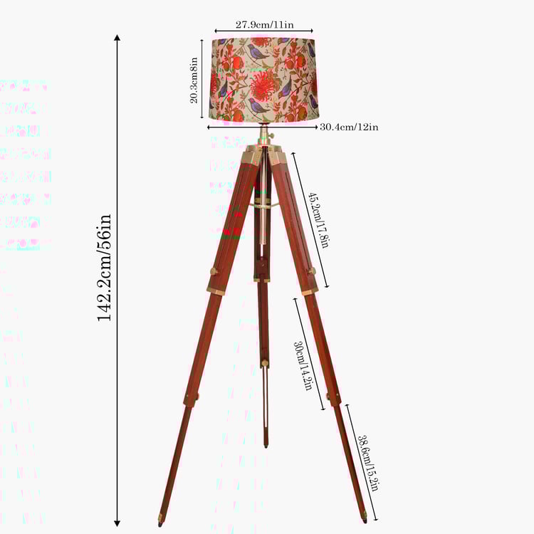 HOMESAKE Marinor Heritage Wooden Tripod Floor Lamp