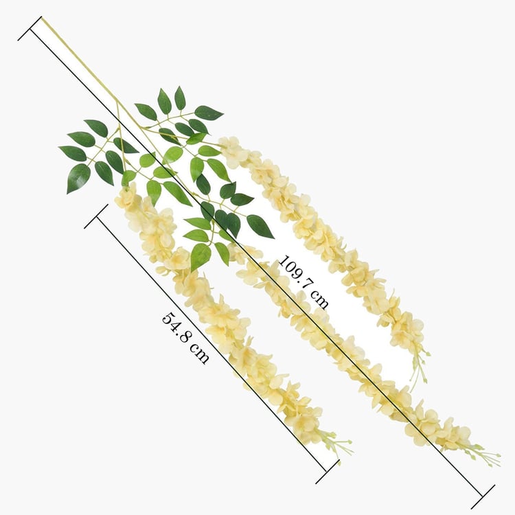 HOMESAKE Set of 12 Artificial Wisteria Hanging Flowers - 109.7cm