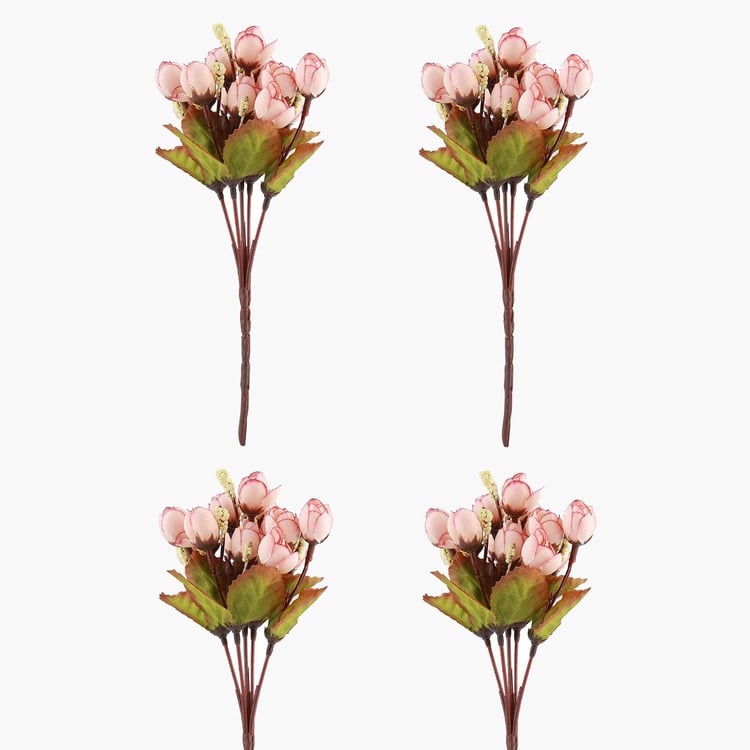 HOMESAKE Set of 4 Artificial Rose Flower Sticks - 24.1cm