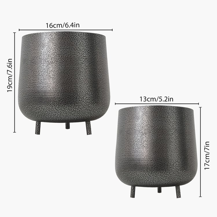 HOMESAKE Set of 2 Metal Planters