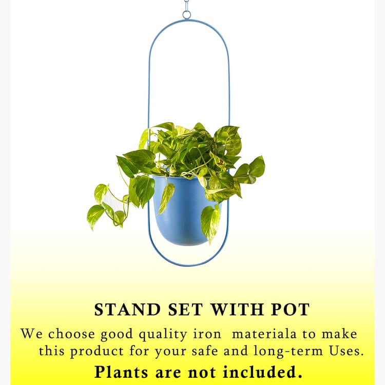 HOMESAKE Set of 2 Metal Hanging Planters