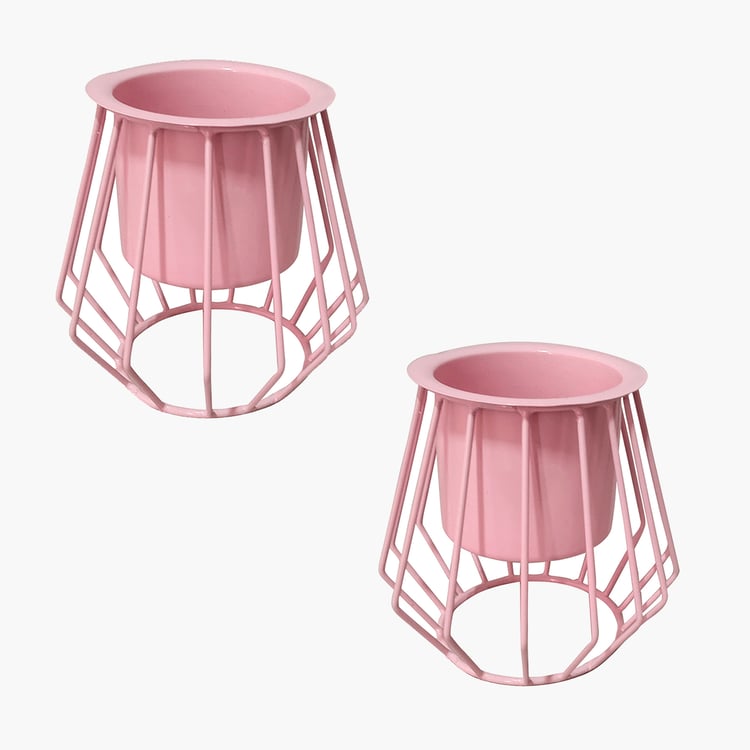 HOMESAKE Set of 2 Metal Planters