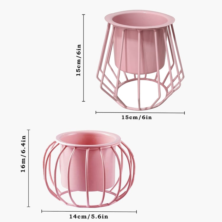 HOMESAKE Set of 2 Metal Planters