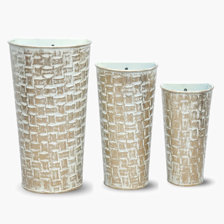 HOMESAKE Set of 3 Metal Wall Planters