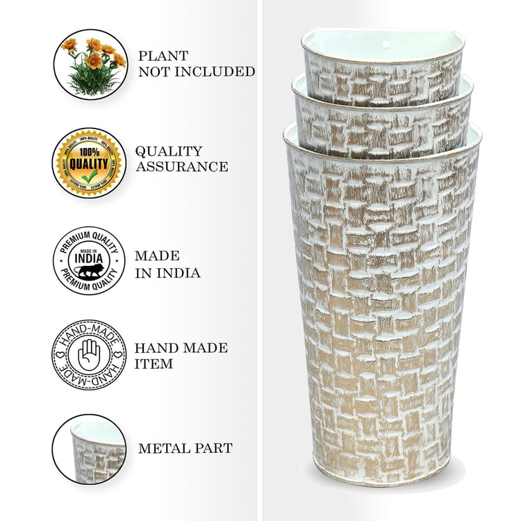 HOMESAKE Set of 3 Metal Wall Planters