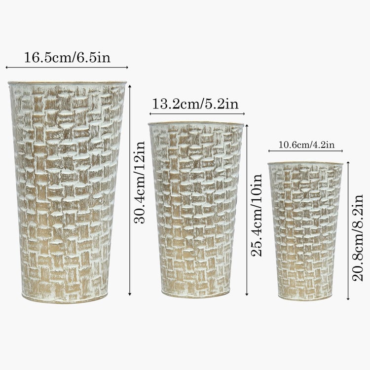 HOMESAKE Set of 3 Metal Wall Planters