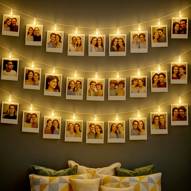 HOMESAKE LED String Lights with Photo Clips - 20 Bulbs