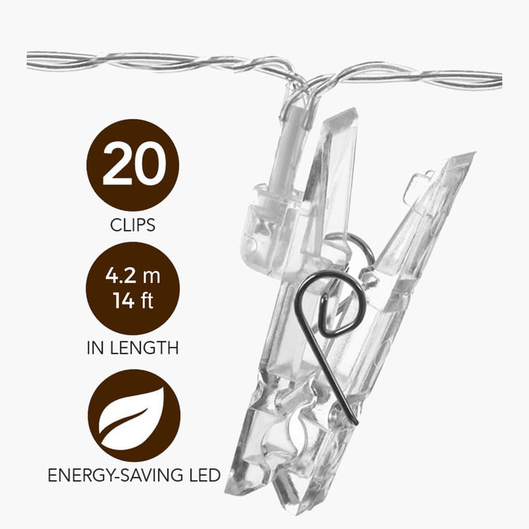 HOMESAKE LED String Lights with Photo Clips - 20 Bulbs