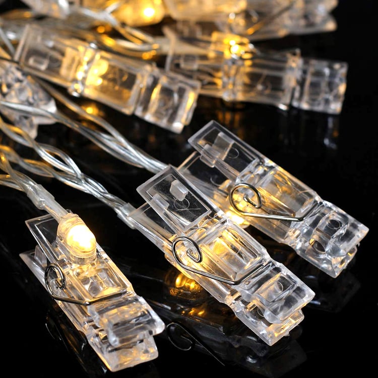 HOMESAKE LED String Lights with Photo Clips - 20 Bulbs