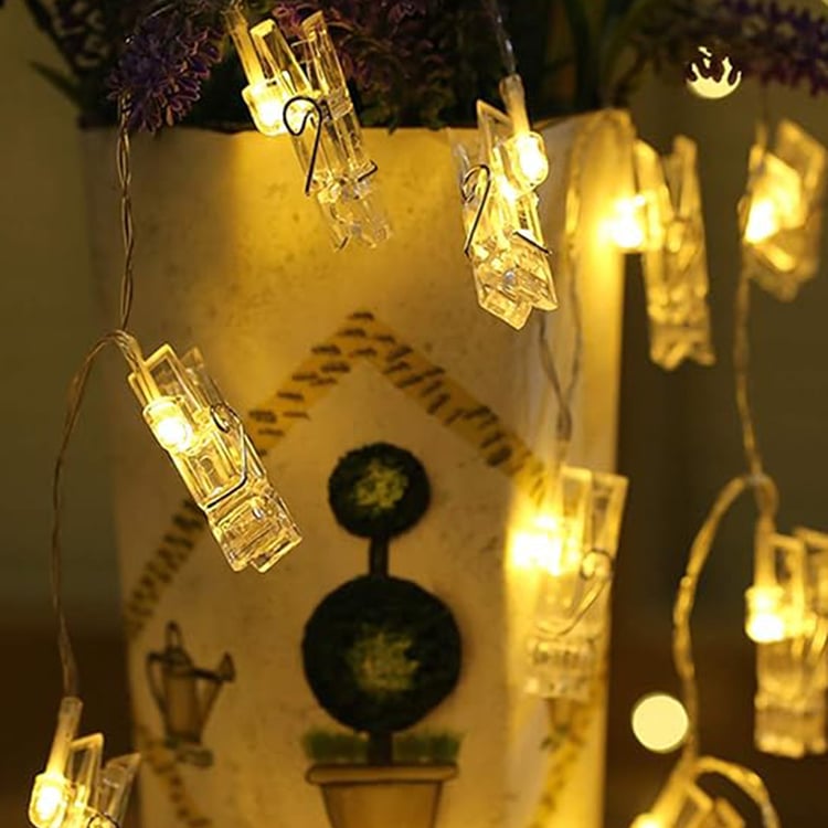 HOMESAKE LED String Lights with Photo Clips - 20 Bulbs