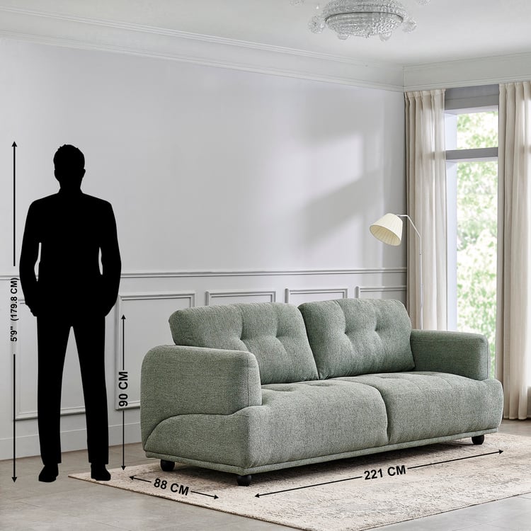 Foresta Fabric 3-Seater Sofa - Green
