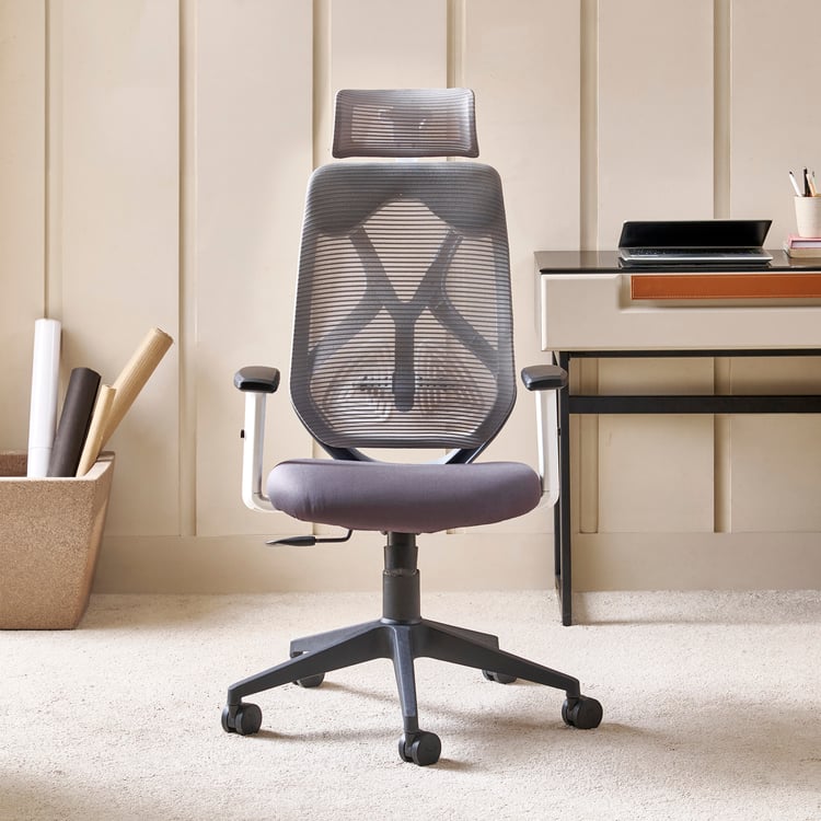 Yuva Ergofit Mesh High Back Office Chair - Grey