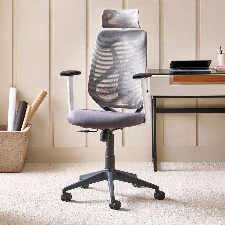 Yuva Ergofit Mesh High Back Office Chair - Grey