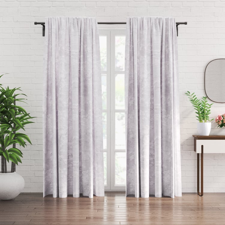 Amaira Eden Set of 2 Floral Print Sheer Door Curtains - 8.85ft (270cm)
