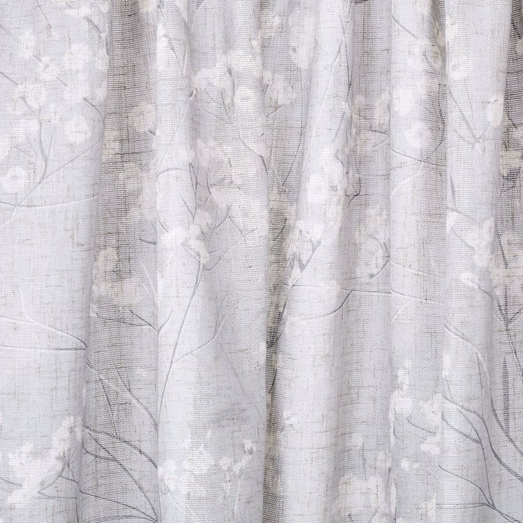 Amaira Eden Set of 2 Floral Print Sheer Door Curtains - 8.85ft (270cm)