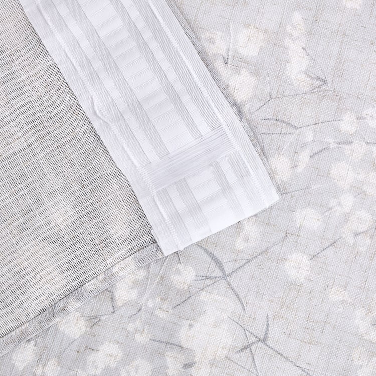 Amaira Eden Set of 2 Floral Print Sheer Door Curtains - 8.85ft (270cm)