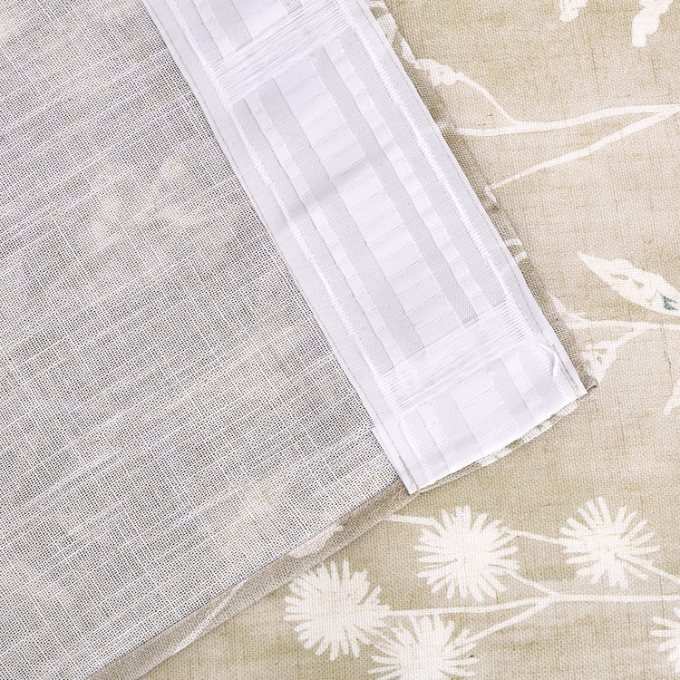 Amaira Vine Set of 2 Floral Print Sheer Window Curtains - 5.2ft (160cm)