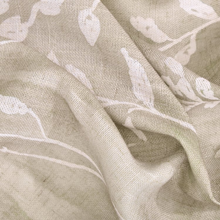 Amaira Vine Set of 2 Floral Print Sheer Window Curtains - 5.2ft (160cm)
