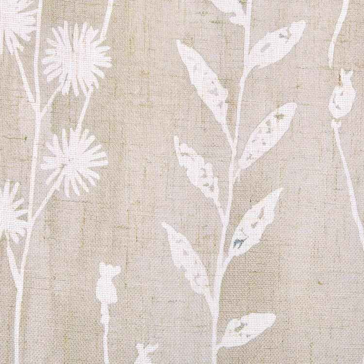 Amaira Vine Set of 2 Floral Print Sheer Window Curtains - 5.2ft (160cm)