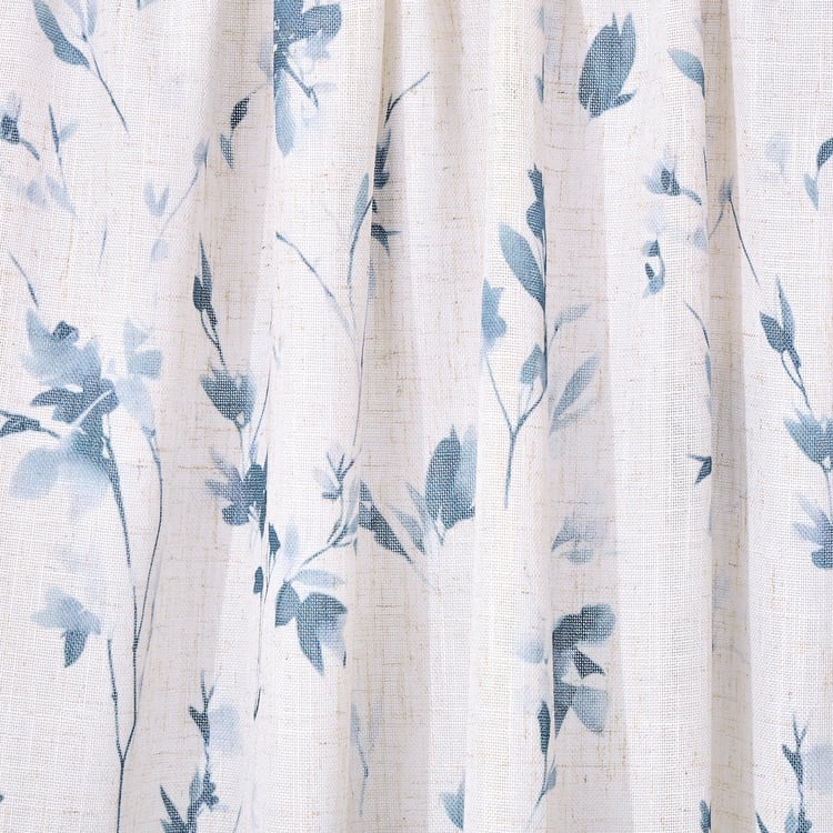 Amaira Willow Set of 2 Floral Print Sheer Door Curtains - 7.3ft (225cm)