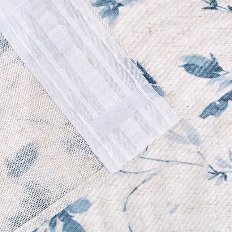 Amaira Willow Set of 2 Floral Print Sheer Door Curtains - 7.3ft (225cm)