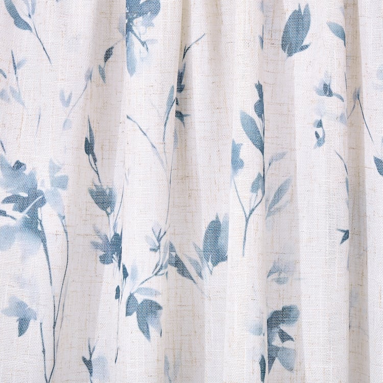 Amaira Willow Set of 2 Floral Print Sheer Door Curtains - 8.85ft (270cm)