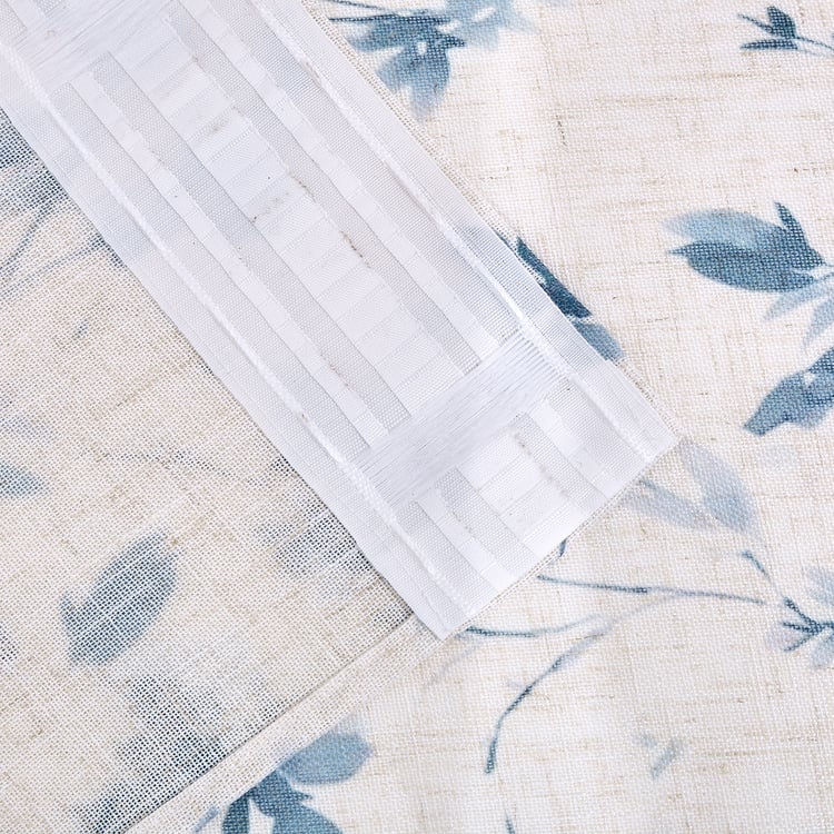 Amaira Willow Set of 2 Floral Print Sheer Door Curtains - 8.85ft (270cm)