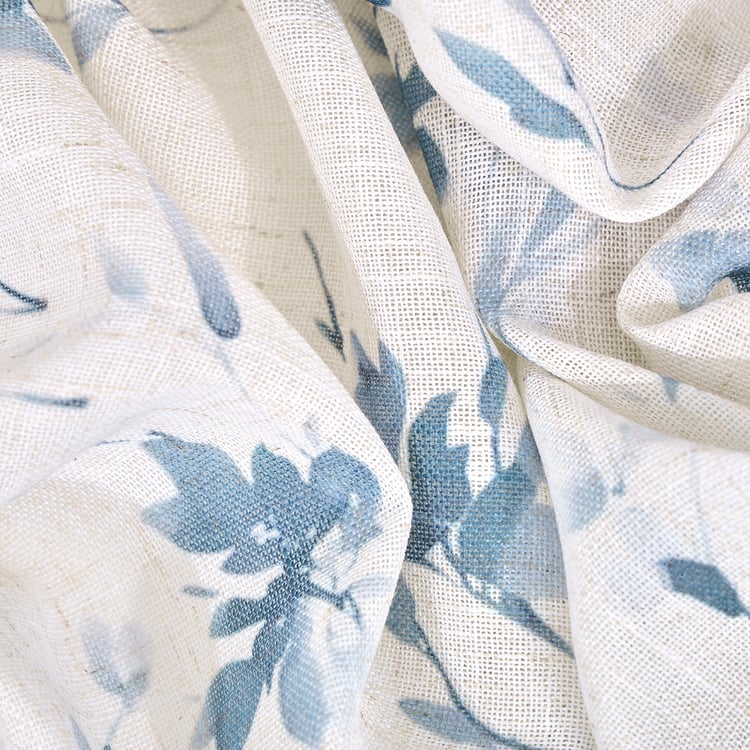 Amaira Willow Set of 2 Floral Print Sheer Door Curtains - 8.85ft (270cm)
