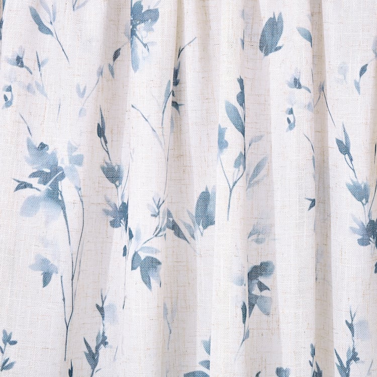 Amaira Willow Set of 2 Floral Print Sheer Window Curtains - 5.2ft (160cm)