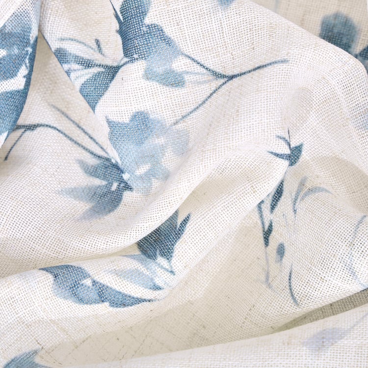 Amaira Willow Set of 2 Floral Print Sheer Window Curtains - 5.2ft (160cm)