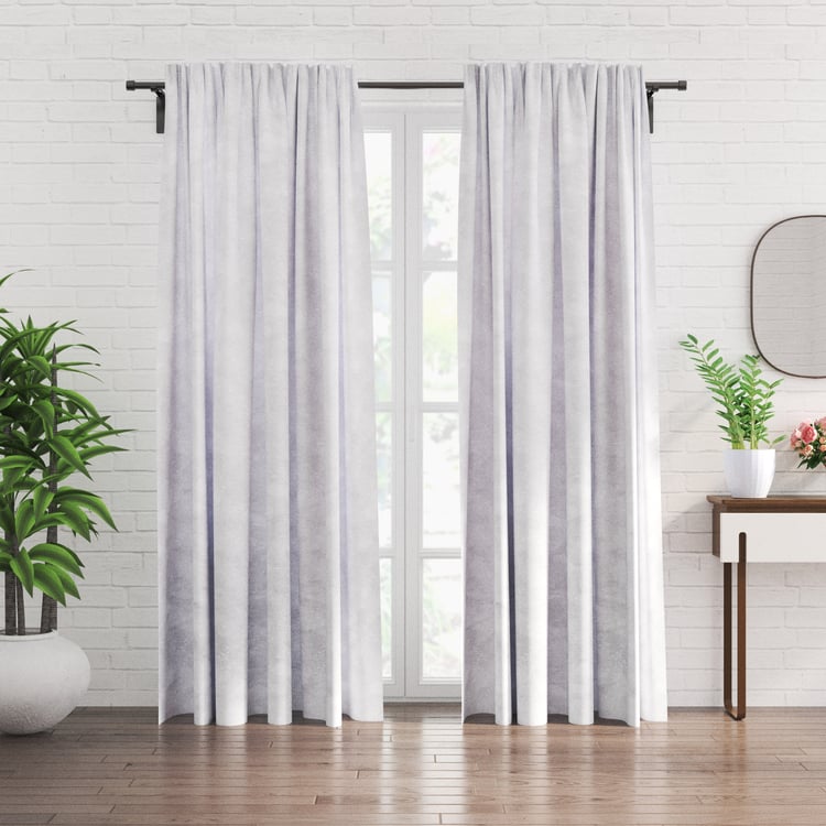 Muffle Etch Set of 2 Jacquard Blackout Door Curtains - 8.85ft (270cm)