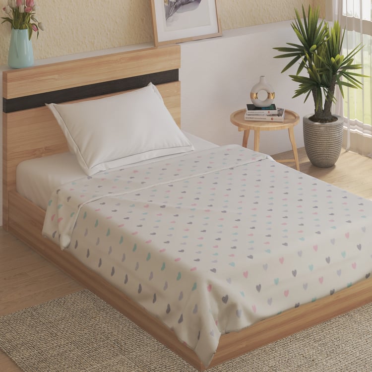 Corsica Slate Kids Heart Print Single Blanket