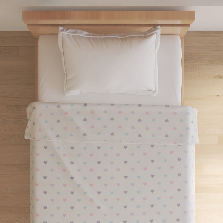 Corsica Slate Kids Heart Print Single Blanket