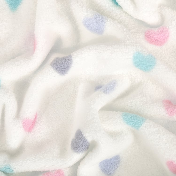 Corsica Slate Kids Heart Print Single Blanket
