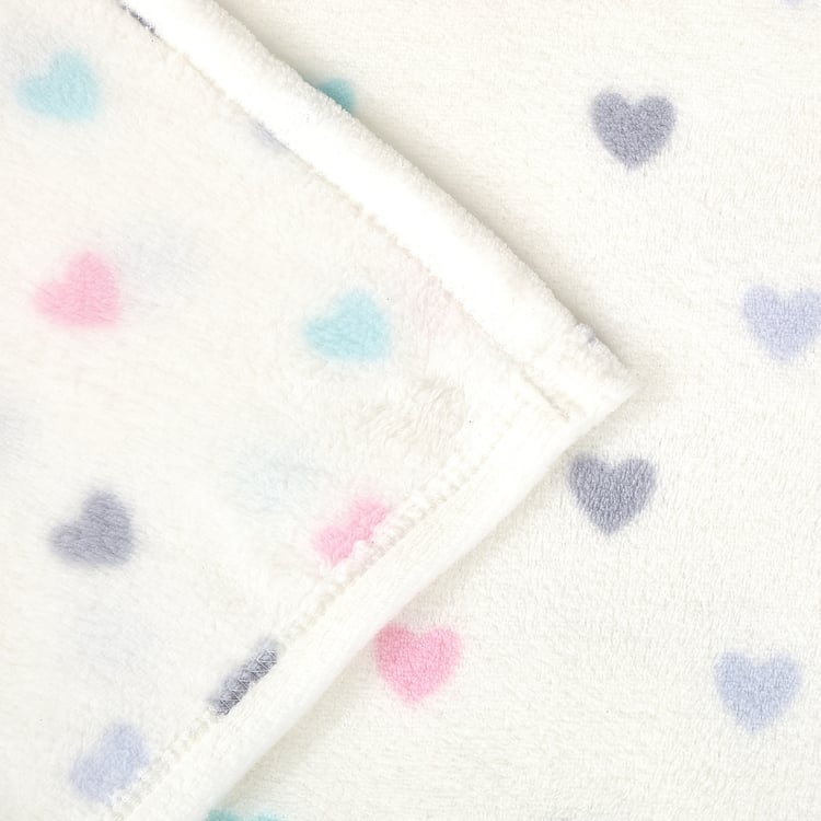 Corsica Slate Kids Heart Print Single Blanket