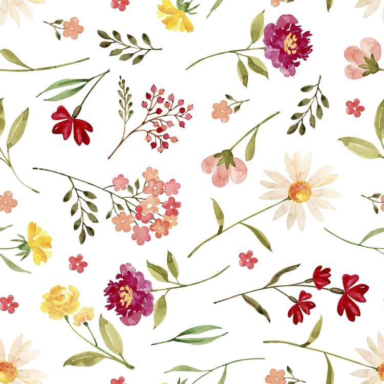 Frosty Floral Print Double Blanket