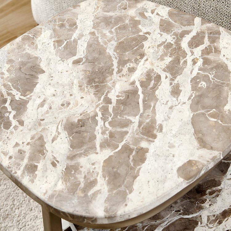 Ginny Marble Top Nest of 2 Tables - Beige