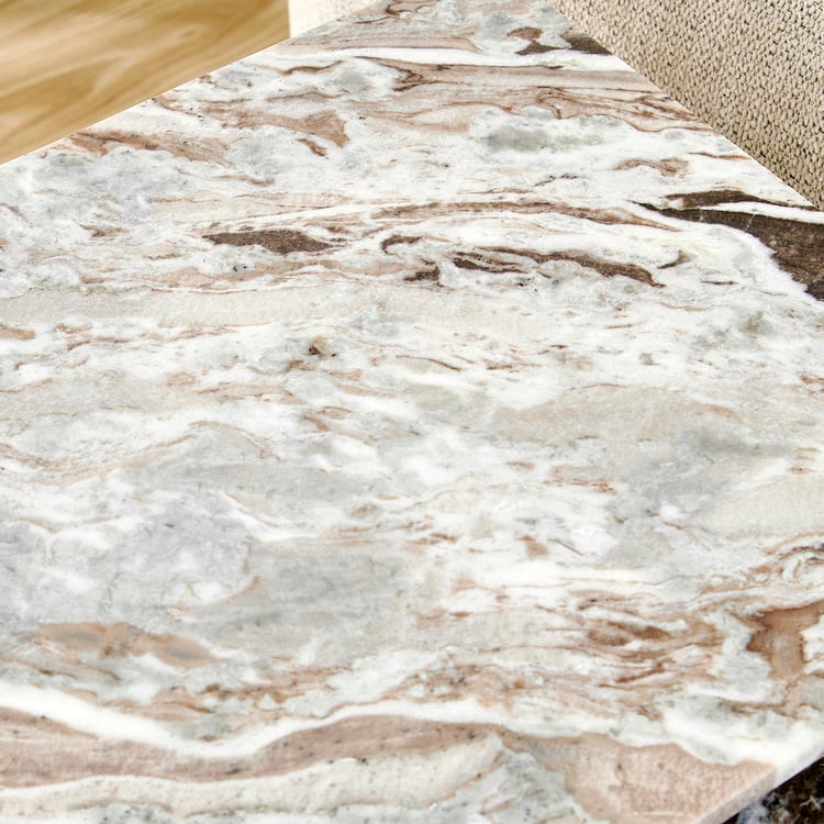 Ginny Marble Top Nest of 2 Tables - Brown