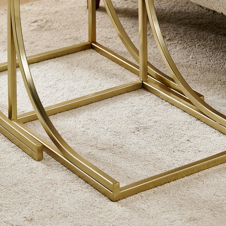 Tori Marble Top Nest of 2 Tables - Beige